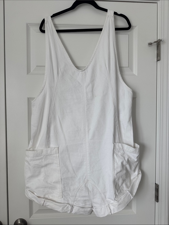 Free People Pants - Free People White High Roller Shortall Overalls